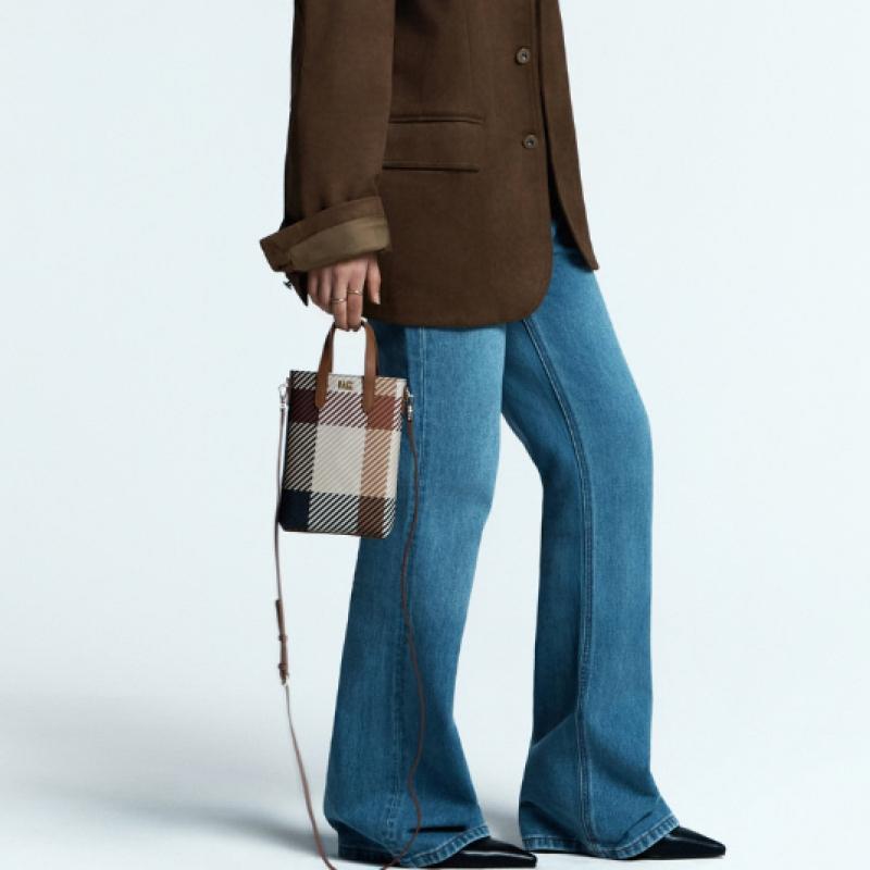 Daks Brown House Check Pattern Mini Cross Bag Dcwa6e501w2