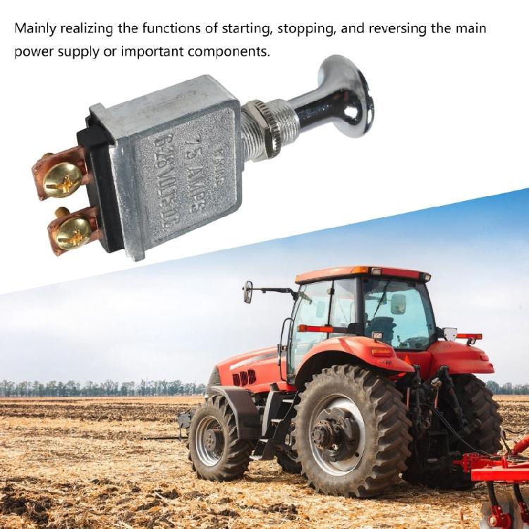 Zugschalter Ein/Aus 6-28V Hochbelastbarer Metall-Druck-Zug-Ein-Aus-Schalter 2 Klemmen für LKW/ Hot Rods/ Boot/ Rennwagen