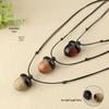 Retro Purple Rosewood Beaded Incense Ball Necklace - Versatile Cotton Linen Accessory