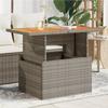 Garden Table Gray 100x55x73 cm Poly Rattan and Acacia Wood
