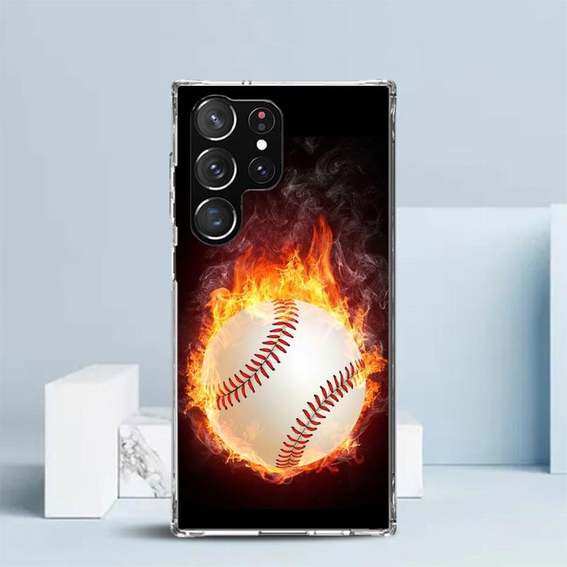 Baseball Sport Phone Case For Samsung Galaxy S24 S25 Edge S26 Ultra S22 S23 Plus S21 + S20 FE Soft TPU Back Cover Galaxy S25 S22