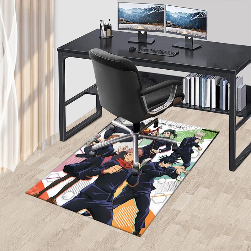

1pc Jujutsu Kaisen Anime Chair Mat - I Love Panda Design Office Rug, Non-Slip Carpet for Desk, Jujutsu High School Decor, Perfect Gift for Fans, Suita 60cm by 90cm