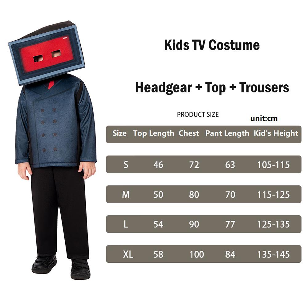 Kind TV Spreker Man Cosplay Kostuum Jumpsuit Halloween Verkleed Titan Skibidi Toilet Kostuum voor Kinderen