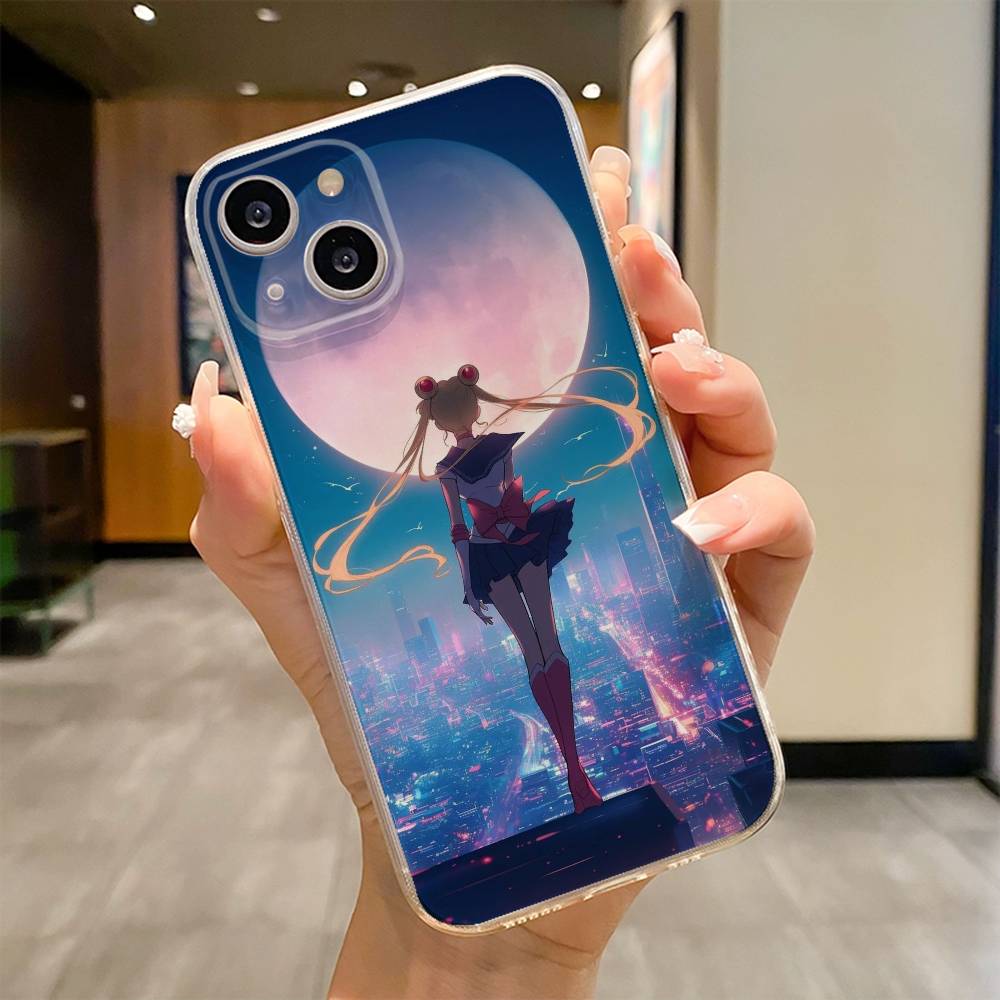 Custodia per Telefono Cartone Animato S-Sailor M-Moons Per iPhone 17 16e 16 15 14 13 12 11mini Pro Max X XR XSMAX 8 7 Air Plus Copertura Morbida