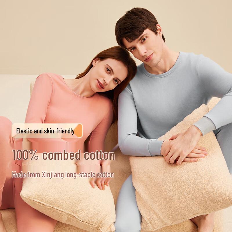 Hodo Herren- und Damen Thermounterwäsche-Set aus gekämmter Baumwolle