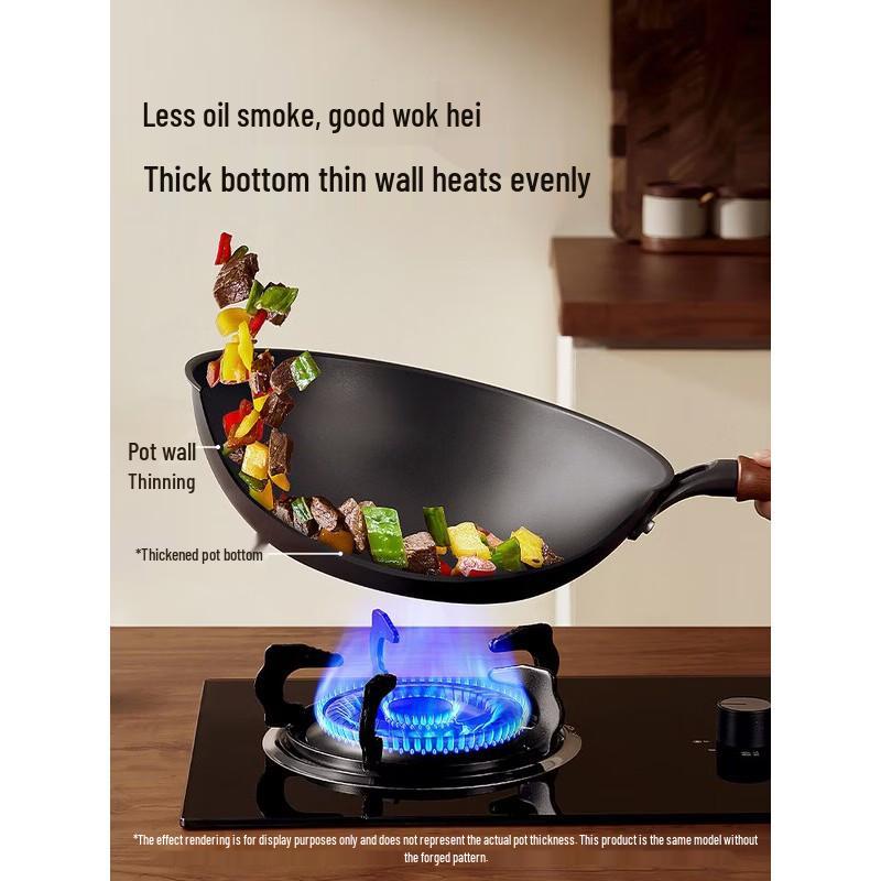 COOKER KING 28cm Rust-Resistant Titanium Wrought Iron Wok