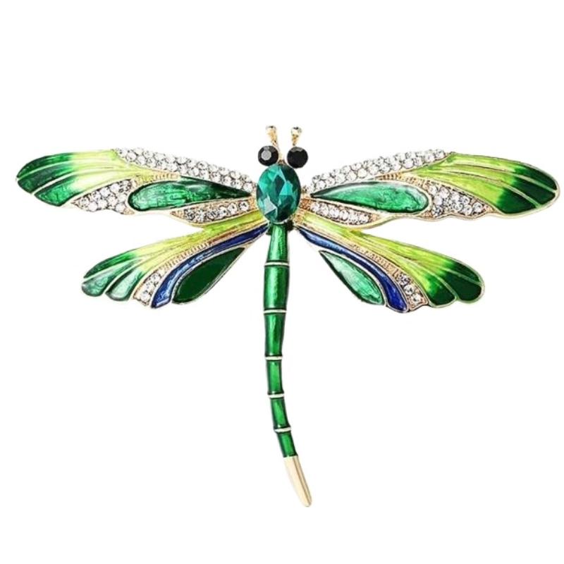 Exquisite Rhinestone Dragonfly Brooches Elegant Colorful Pins Fashion Party Backpack Decoration Clothes Accessories Gift