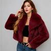 Winter short imitation fur coat women's European and American street style imitation fox fur coat plush jacket large size