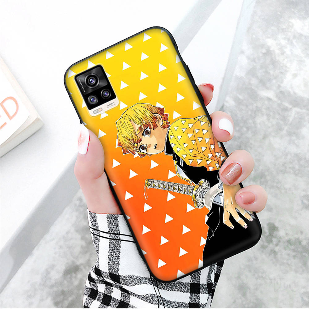 Black Case for Xiaomi Redmi 13C Note 9 iPhone XR 7 8 14 15 11 12 13 X XS Pro Max Samsung A25 S23 S24 FE Ultra Plus Demon Slayer