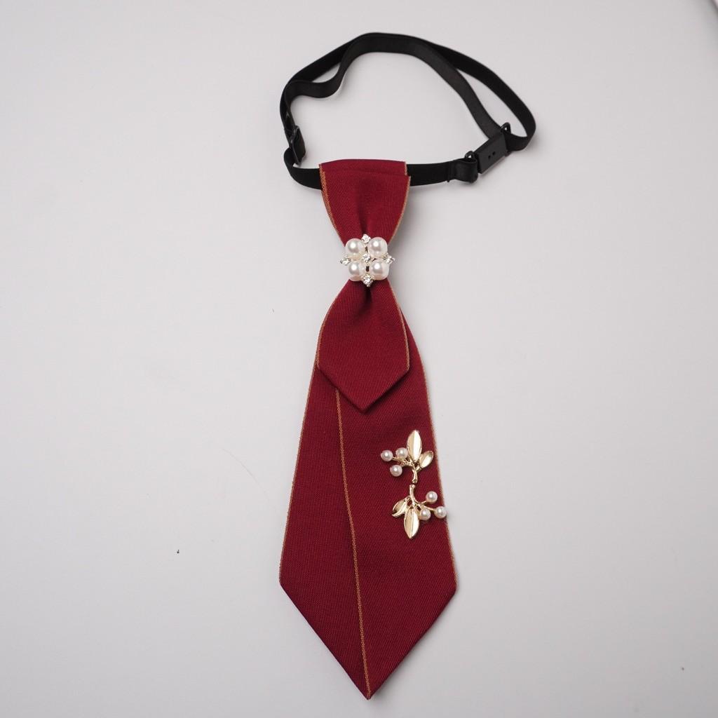 Necktie With Pearl Embellishments For Men And Women Suitable For Office And Formal Wear