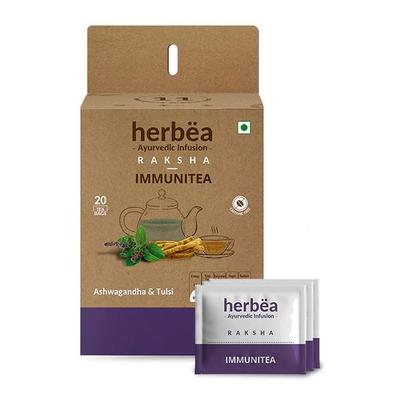Raksha: Tea for Immunity (20 Pack, 1.5 G), Raksha Immunitea, Herbea