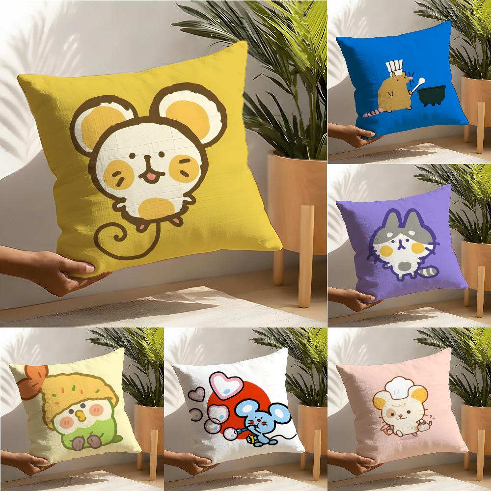 Fantasy Cartoon Colorful Animal Patterns Pillow Case Cotton Linen Fabric Square Zipper Pillowcase Home Decorative Living Room