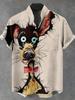 Summer Men's Breathable Linen Shirt Street Fashion Stand up Collar 3D Printing Hawaiian Beach Theme Creative Design