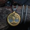 Nordic Tree of Life Pendant Necklace Stainless Steel Vintage Yggdrasil Ourobles Necklace Men Scandinavian Jewelry