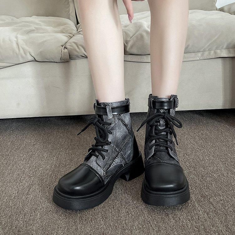 [Ushilai] British Martin Boots for Women In the Autumn of 2025, New Small Height-increasing Fashion Temperament Short Boots