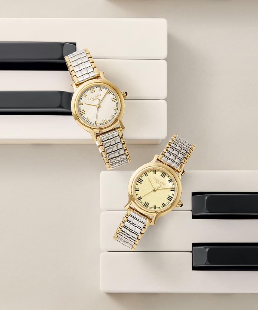 Lollalojeu Waltz Sandblasted Enamel Women'S Gold Fashion Watch