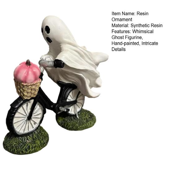 Bike Rider Ghost Statue Resin Ghost Riding on A Bicycle