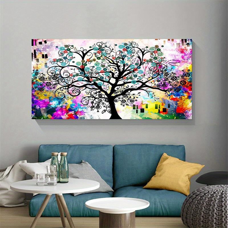 Canvas Painting Abstract Colorful Art Tree Flower Landscape Poster Print Picture For Wall Decor For Living Room Bedroom Wall Art Home Decoration