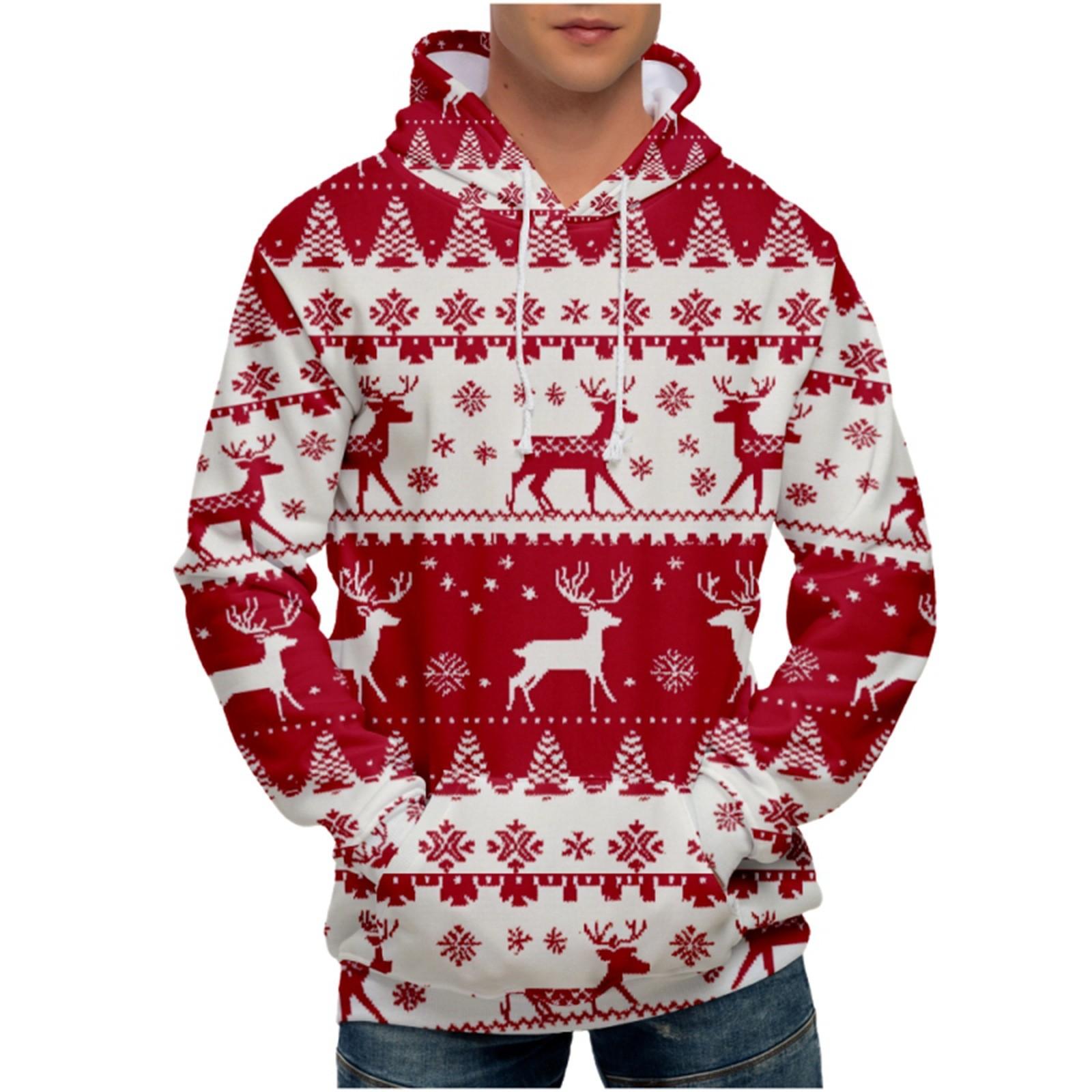 

Мужская свободная толстовка с капюшоном с принтом, мужская повседневная модная спортивная толстовка XL красный