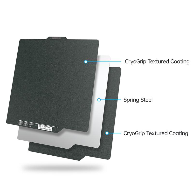 BIQU Panda Build Plate CryoGrip Coating No Clog Spring Steel Double-sided Textured for BambuLab X2D Voron Kobra 3 Ender 3 K1 MAX