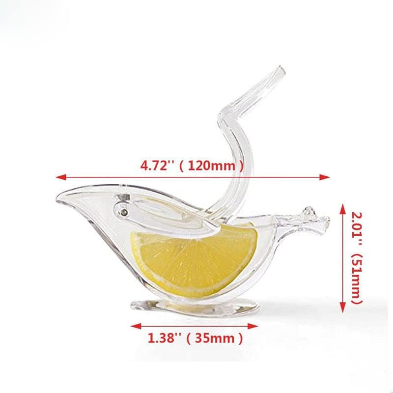 New Acrylic Manual Lemon Slice Squeezer, Portable Transparent Fruit Juicer, Elegance Bird Shape, Hand Juicer for Orange Lemon Lime Pomegranate (4Pcs)