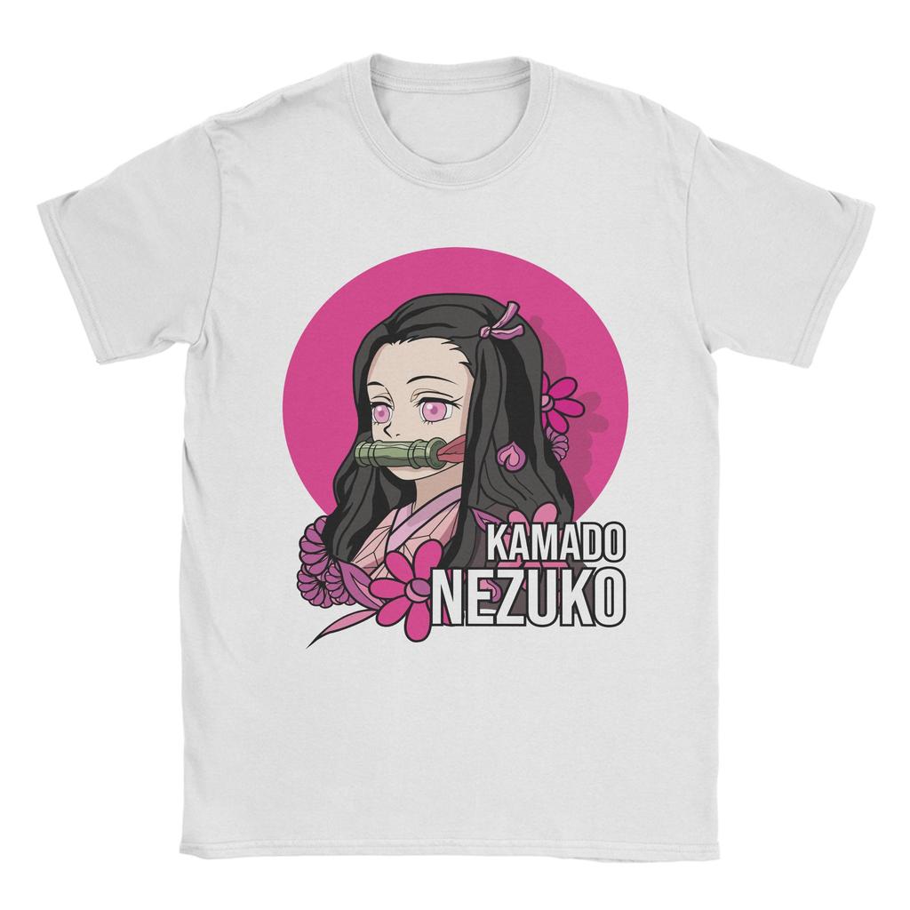 Anime Demon Slayer Nezuko T Shirt for Men Pure Cotton Vintage T-Shirt Round Collar  Tees Short Sleeve Clothes Summer
