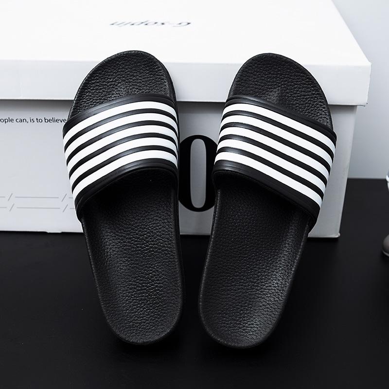 2025 new summer beach shoes men's thick-soled one-word sandals soft-soled, light casual sandals shoes