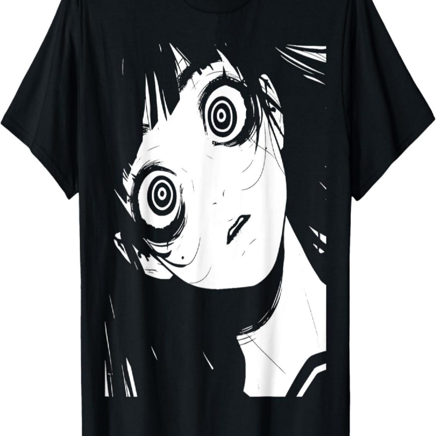 Хоррор Аниме Манга _ Япония Жуткий Кавайный Готический Футболка S чёрный