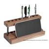 Multi-functional Black Walnut Wood Desktop Pen Holder with Phone Slot for Office and Home Storage Office School Accessories