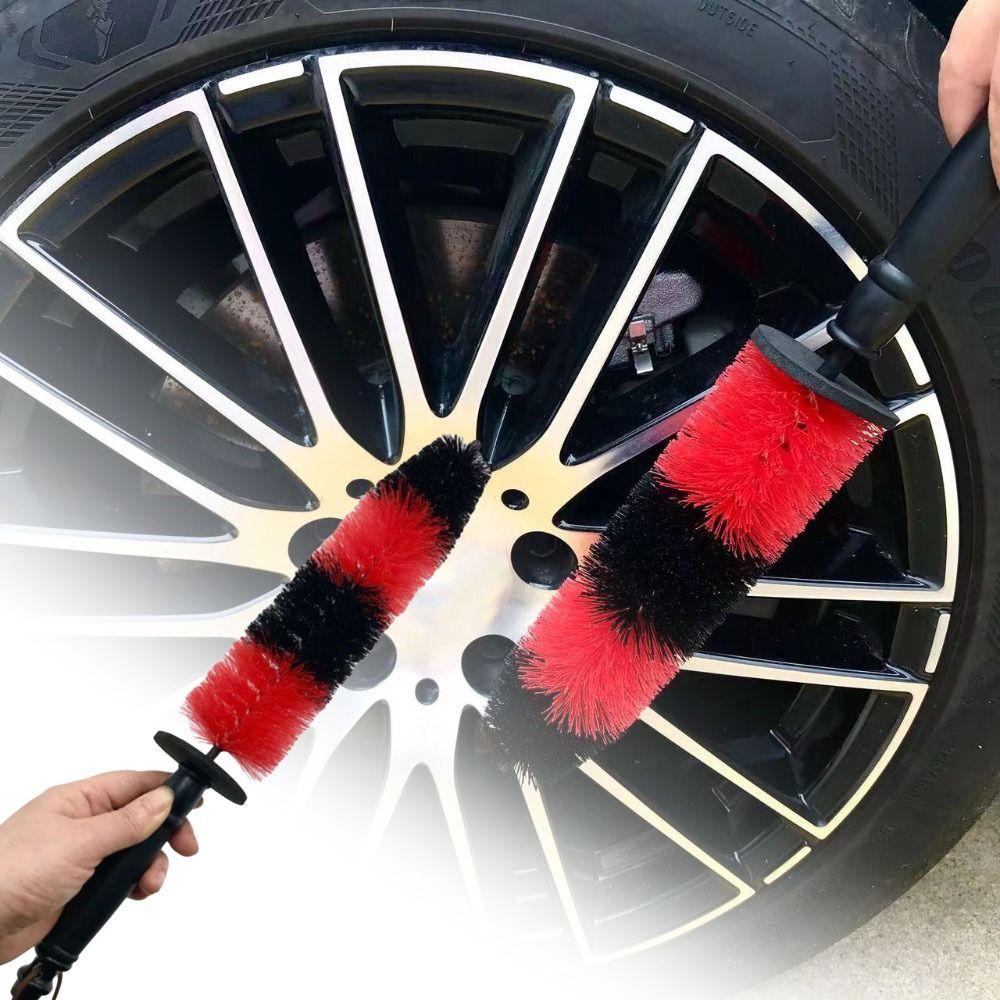 Detailing Design Auto Wheel Cleaning Brush Long Handle Rim Tire Detailing Brush Engine Cleaning