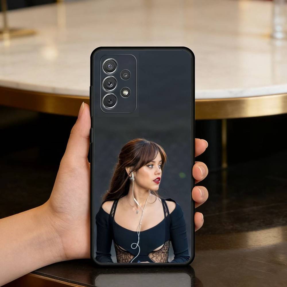 J-Jenna O-Ortega-GA Soft Silicone Black Cover Phone Case For Samsung Galaxy A73,A72,A71,A70,A53,A52,A51