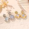 French Vintage Lucky Four-leaf Clover Earrings, Micro-inlaid Zirconia, Exquisite, Niche, Fashion, High-end, Elegant and Versatil