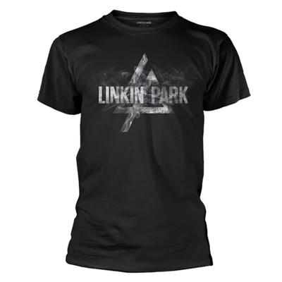 Linkin Park Rauch Logo Schwarzes T-Shirt Lässiges Rundhals Baumwoll-Tee Sommer T-Shirt Schwarz Lässiges Rundhals Baumwoll-Tee Übergroße Oberteile