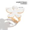 Summer Cavation Oil Dripping White Pearl Flower Ring Exaggerated Jewelry Gift Geometric Adjustable Metallic Starfish Rings for Women