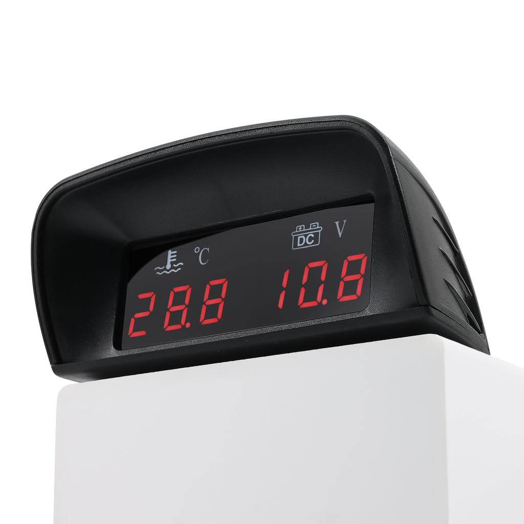 12V 24V Combination Table Digital Water Temperature Gauge + Volt Meter With 10mm Water Temperature Sensor 2 In 1 Car LCD Display