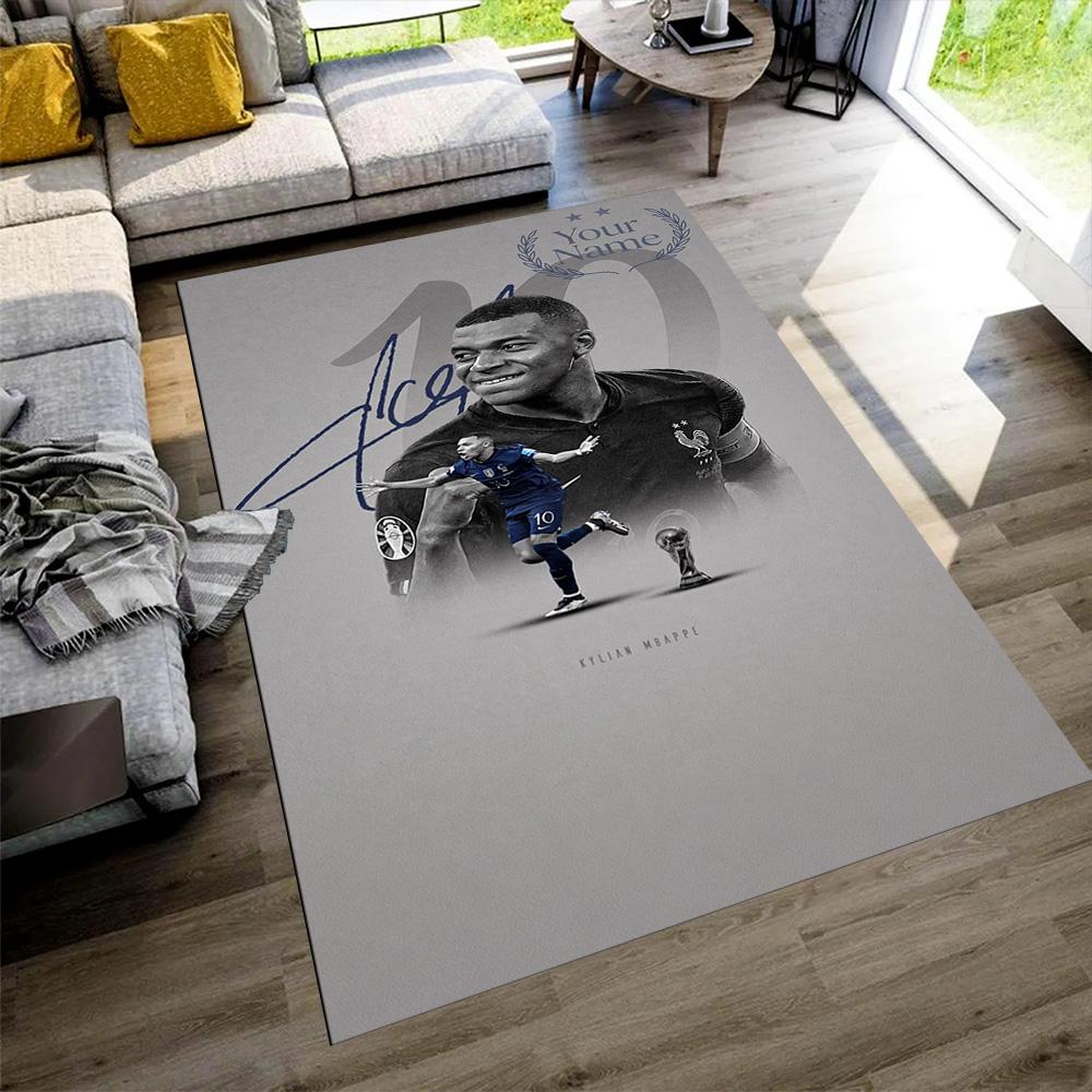 Mbappé Personalized Text Area Rug Perfect for Foyer Kitchen Balcony Dormitory Antislip Carpet Decorate Offices Birthday/Christmas Gift