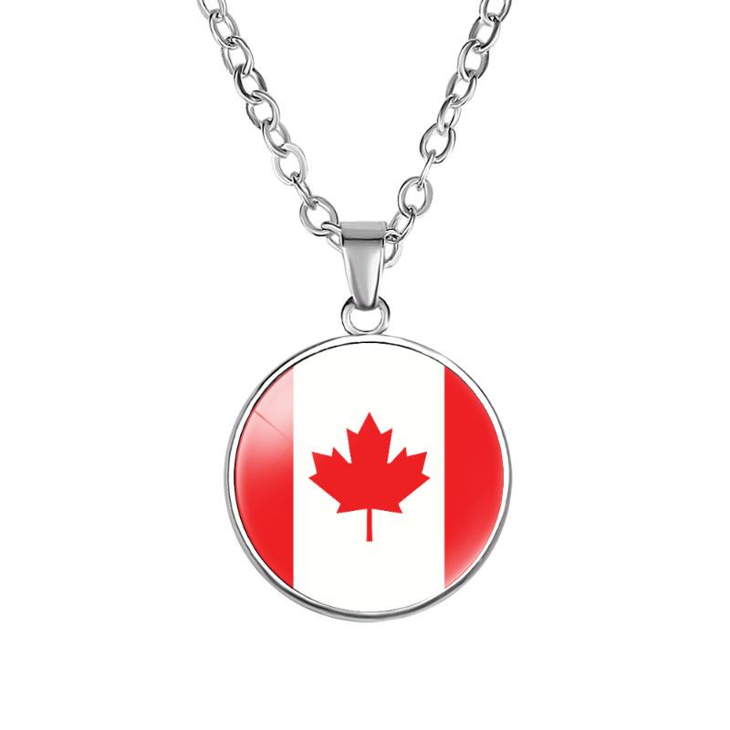 

Модное геометрическое ожерелье-подвеска с флагом Северной Америки, ручная работа, сплав Canada