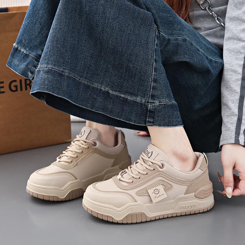 CRLAYDK Women's Classic Leather Sneakers Casual Tennis Breathable Skateboard Shoes Platform Walking Sports Trainers