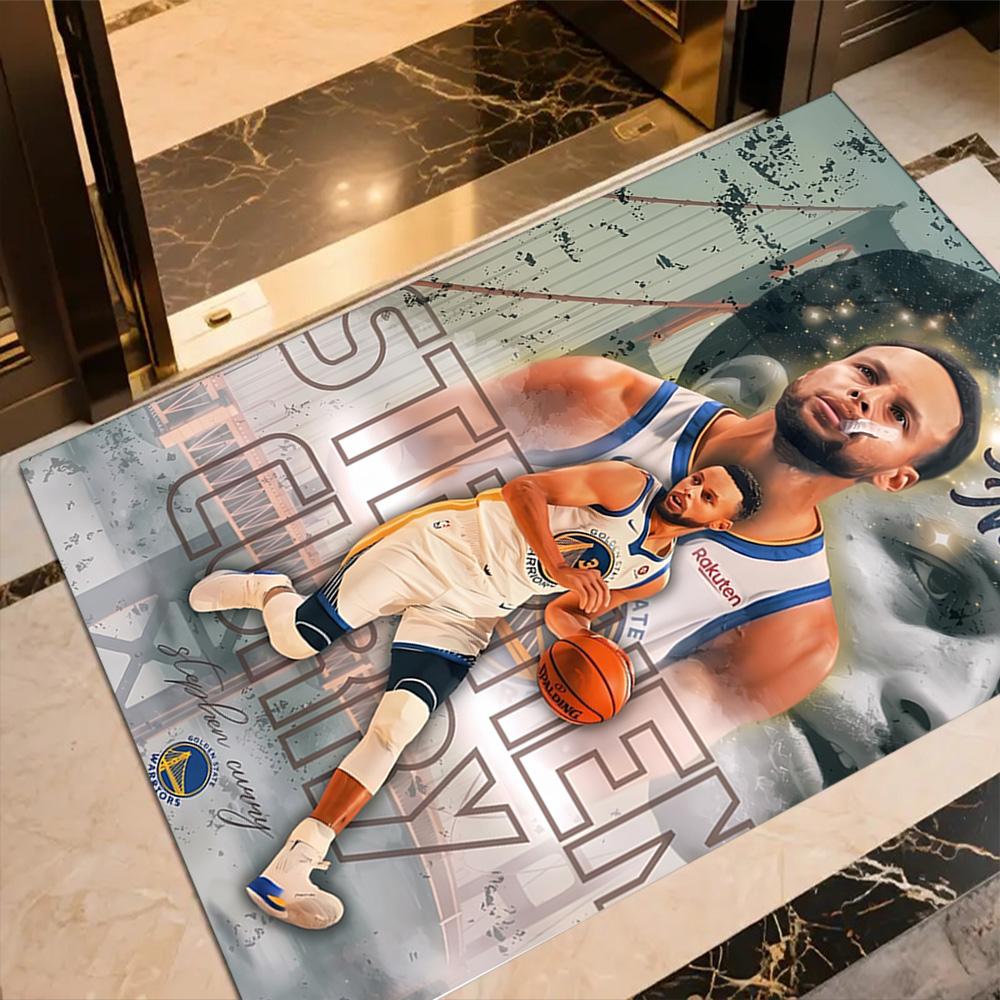Golden State Curry Celebration Customizable Name Area Rug Perfect for Decorate Room Dormitory Playrooms Balcony Anti-slip Rug Anime Office Decor