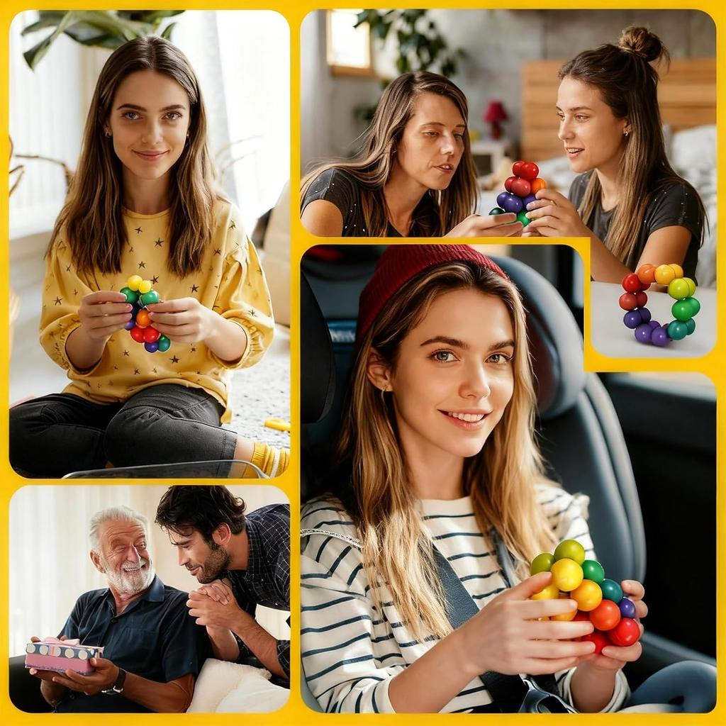 Fidget Balls, Fidget Toys Adults, Sensory Toys for Kids with Autism, Educational Ball for Travel Toys, Christmas, Stocking Stuffers