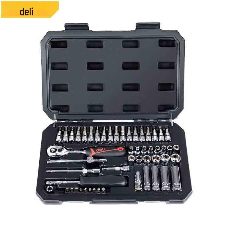 Deli 52-Piece Car Repair Socket Wrench Set