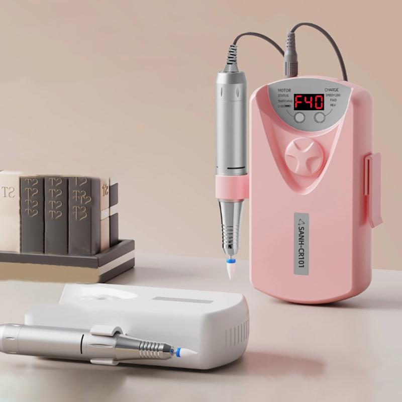 Electric Nail Drill Machine 40000RPM Rechargeable Portable Polishing Tool Kit For Gel Acrylic Nail Art At Home Salon