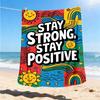 1pc Stay Strong Positive Poster Outdoor Flannel Blanket Soft All Season Polyester Throw , Perfect for Picnics & Travel , Picnic Accessory