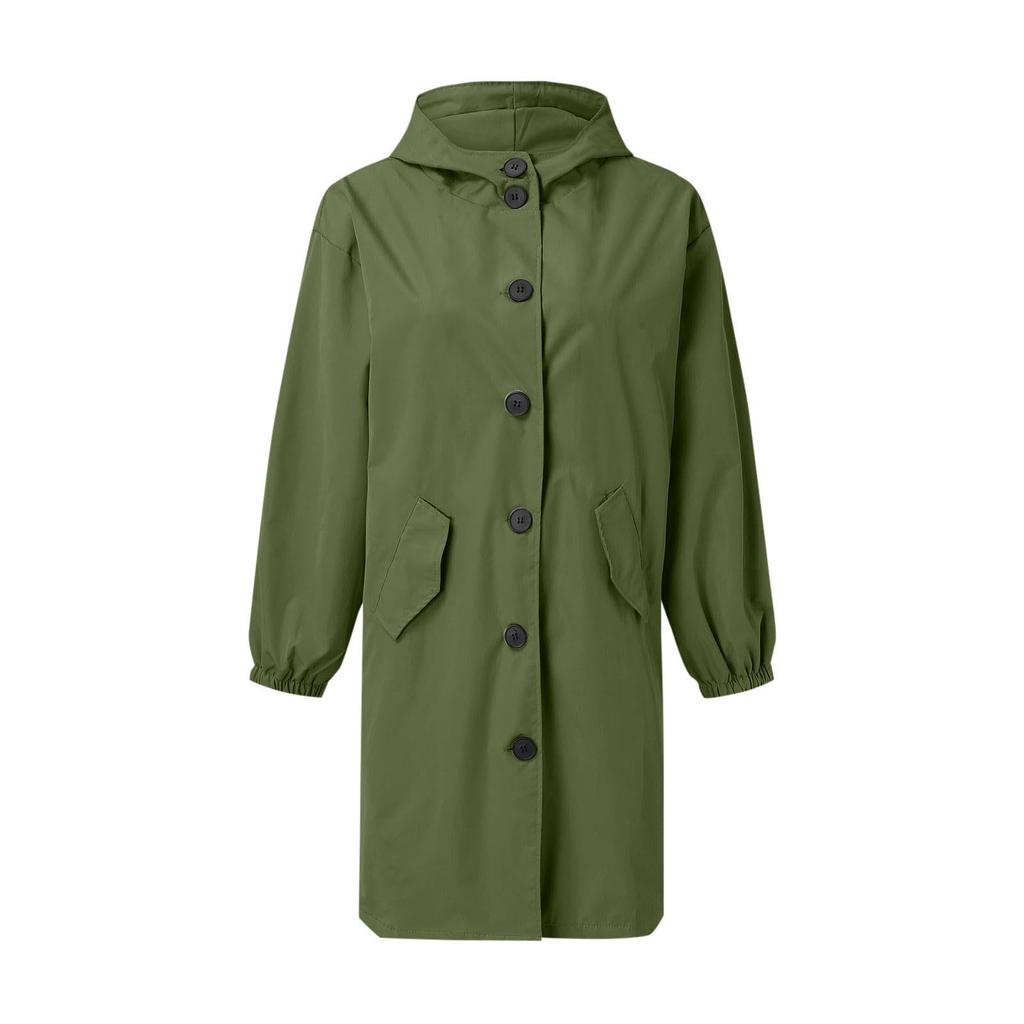 Children's Fashionable Oversized Trench Coat Casual Long-Sleeve Solid-Color Girls' Jacket