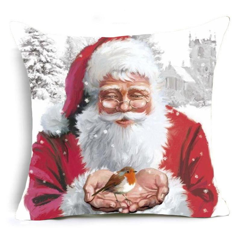 Santa Claus Pillow Cover Holiday Home Sofa Cushion Cushion Cover