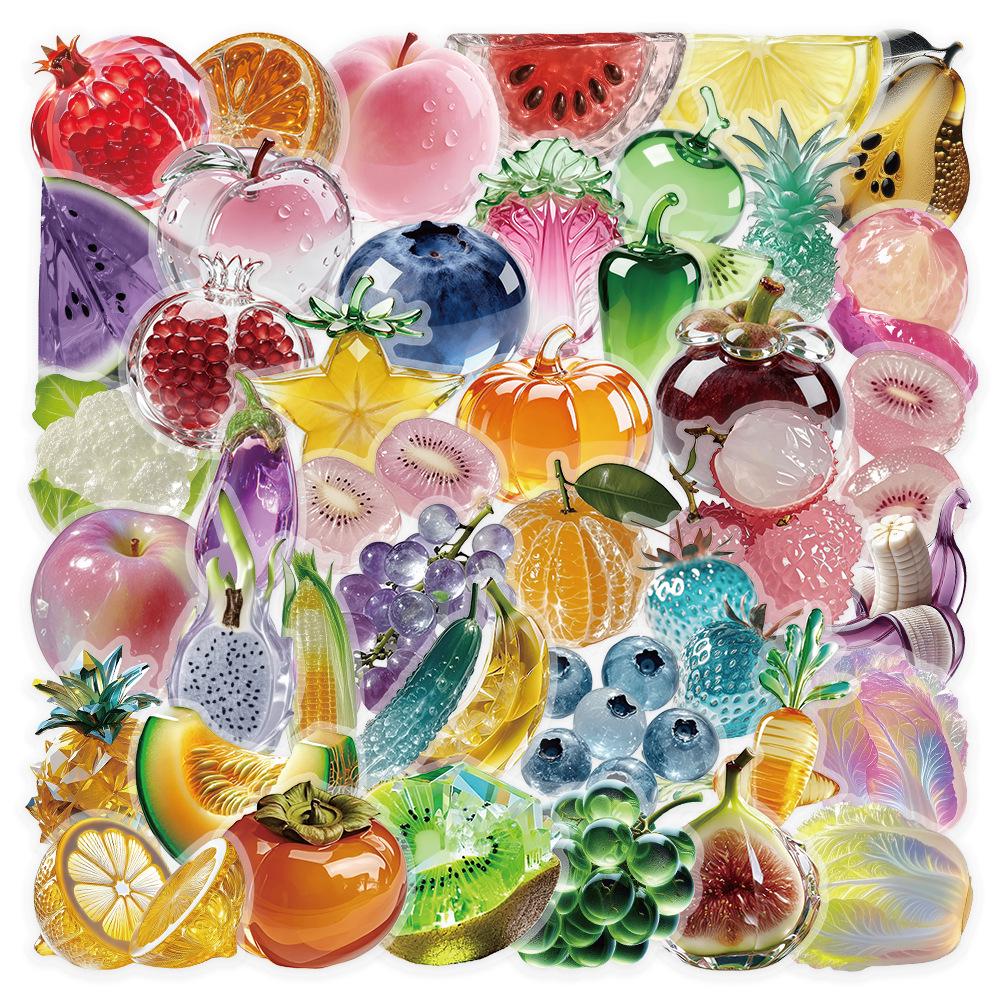 50 Sheets Waterproof Transparent PET Watercolor Stickers for DIY Graffiti and Decoration