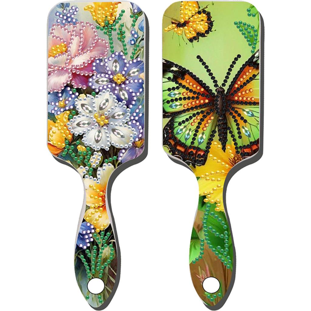 2pcs Diamond Comb Hair Brush DIY Craft Supplies Diamond Painting Hair Brush Crystal Air Cushion for Women