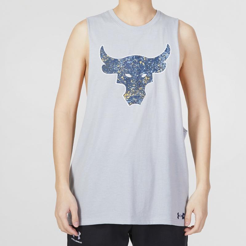 Under Armour Project Rock Brahma Bull Tank 'Grey Blue' Men's 1371215-011
