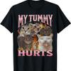 My Tummy Hurts Funny Cat Meme Bootleg Graphic T-Shirt(2)