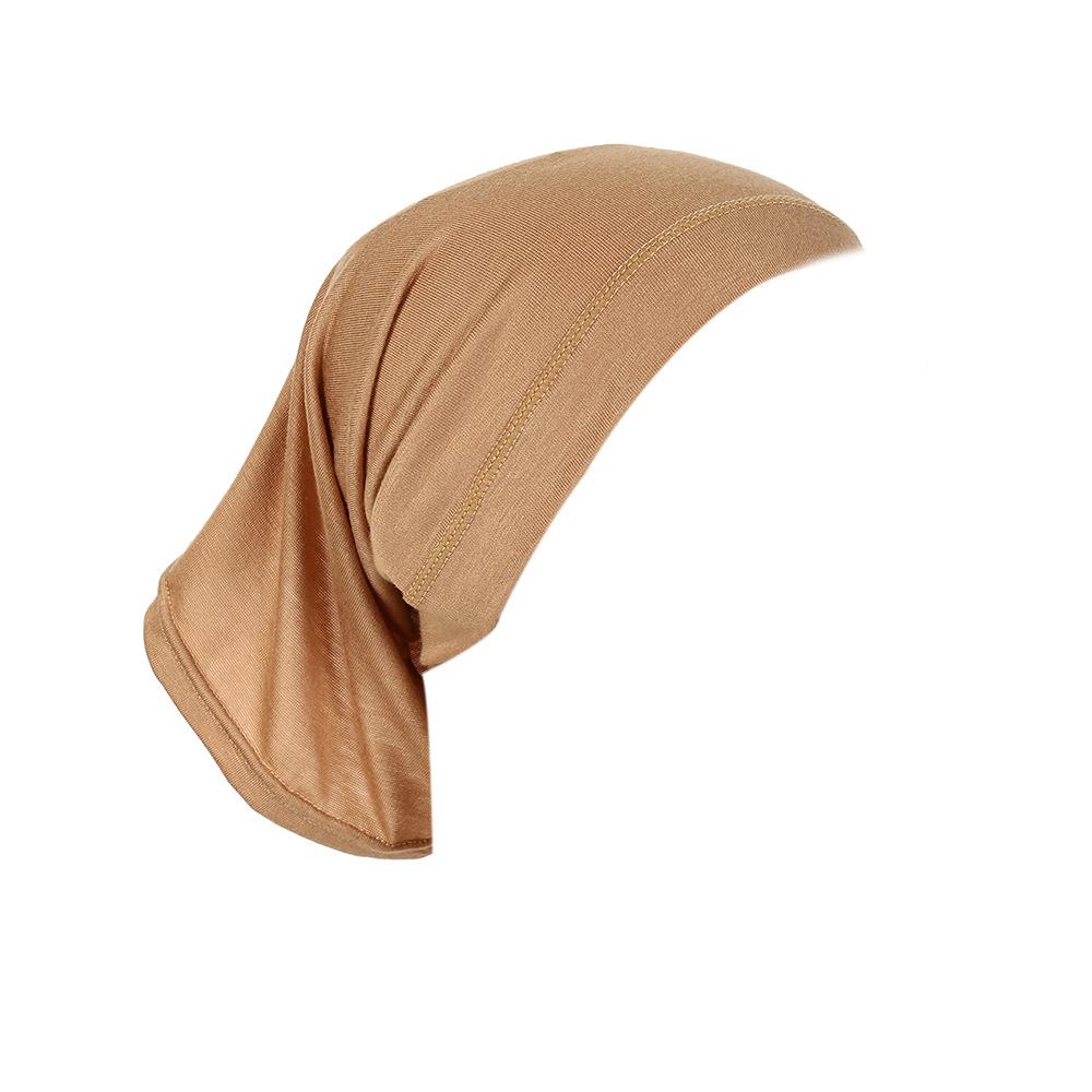 Mercerized Cotton Base Cap with High Elastic Solid Color Indian Long Scarf and Tube Cap MSL09